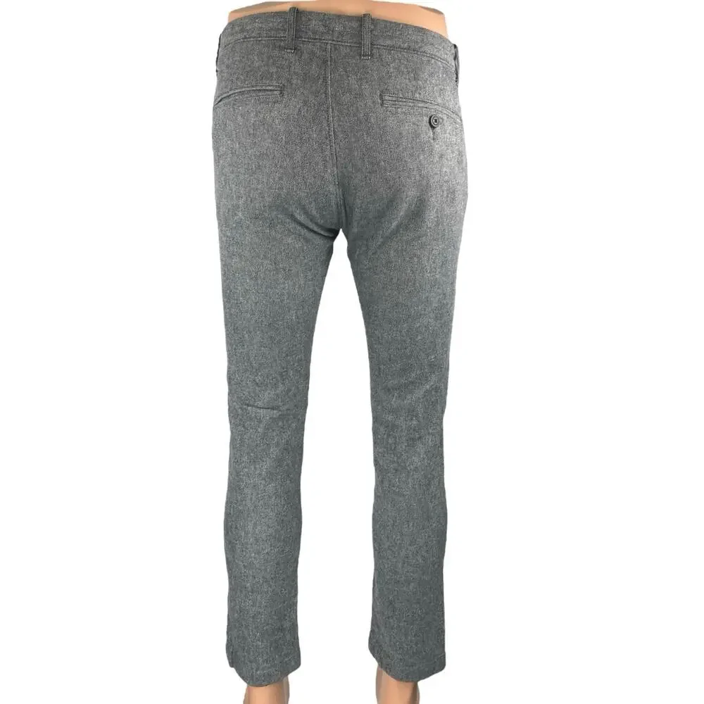 J.Crew Men's Gray Tapered Leg Mid Rise Slim Stretch Trousers Dress Pants Size 30